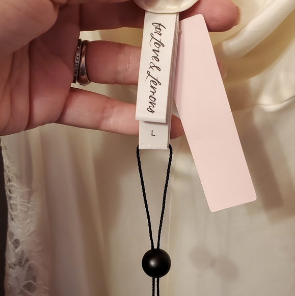 For Love And Lemons silky slip dress in cream white New with tags size large - Picture 11 of 12